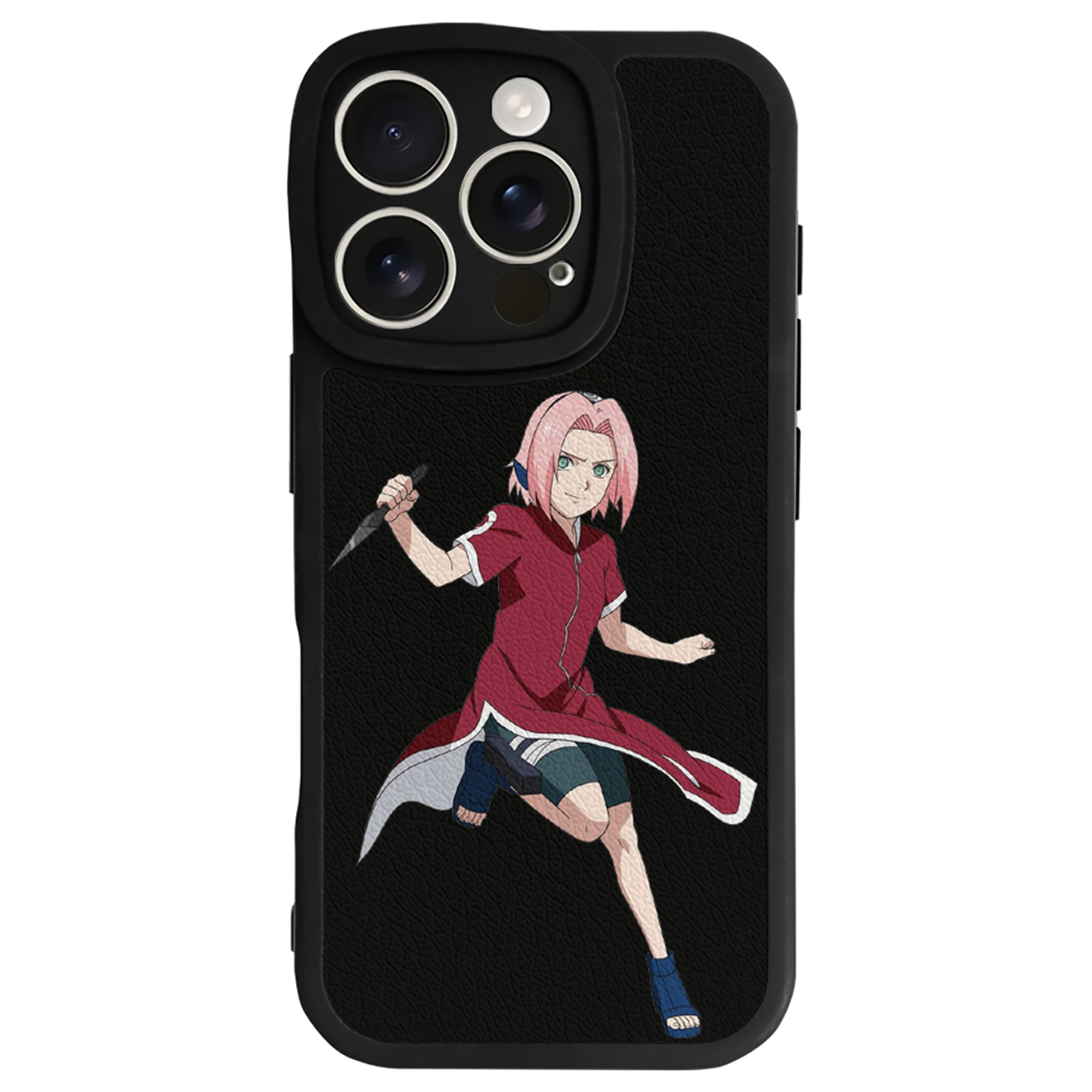 （画像用） NARUTO -ナルト- 春野サクラ Haruno Sakura 【iPhone 16シリーズ対応】シリコンスマホケース（レザー調） 材質：シリコン